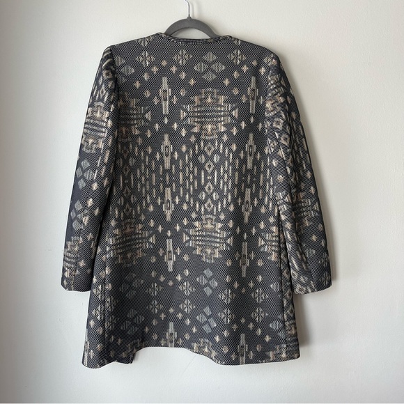 H&M Jacquard Woven Coat - Tribal Geometric Print - Size 4 Small Oversized - Picture 7 of 11